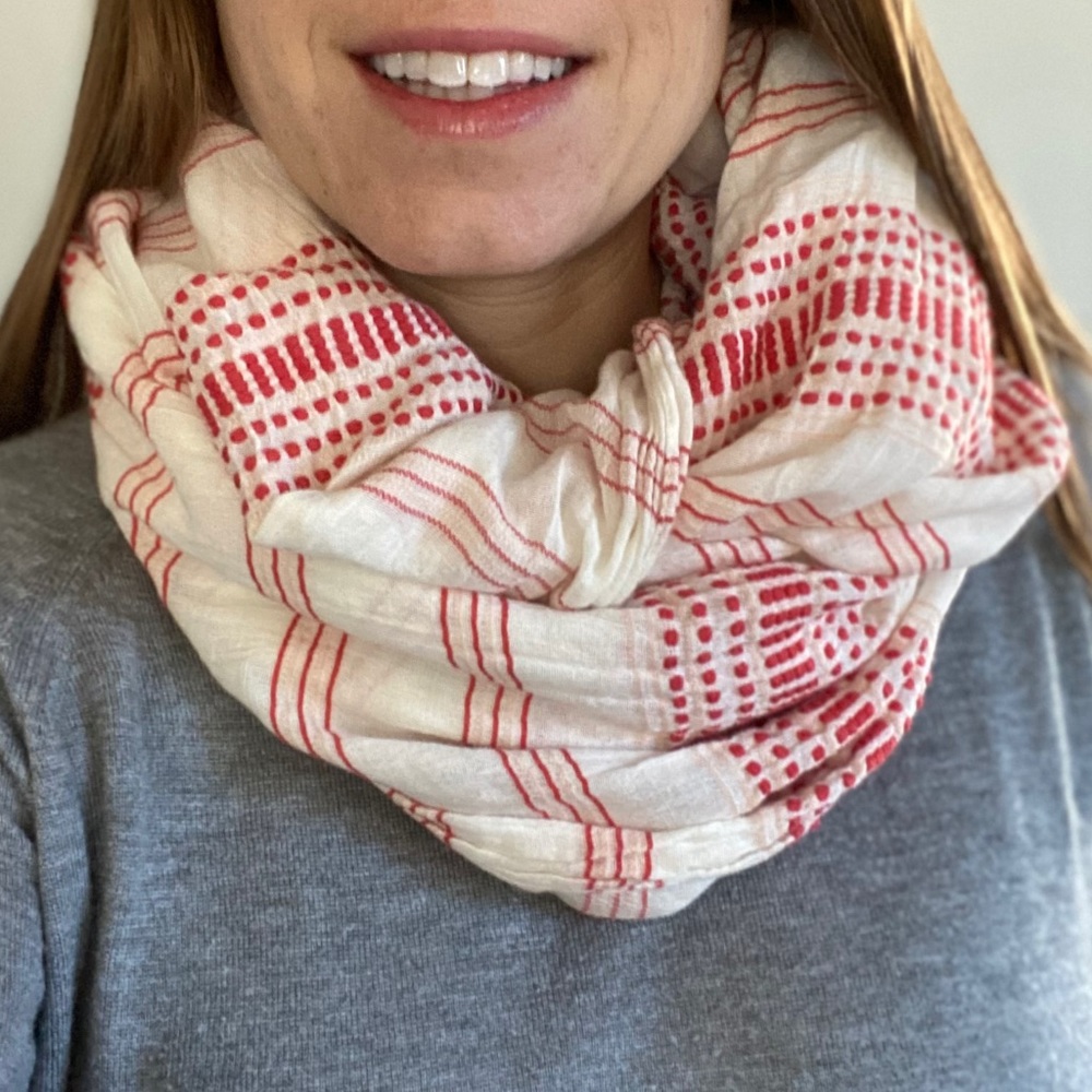 Gap Textured Scarf with Dots and Stripes